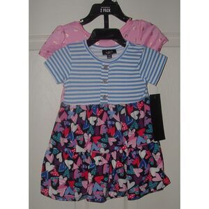 NEW NWT Girls Sz 12 Months Casual Wear Soft Stretchy Dress 2 Pc Lot PICAPINO